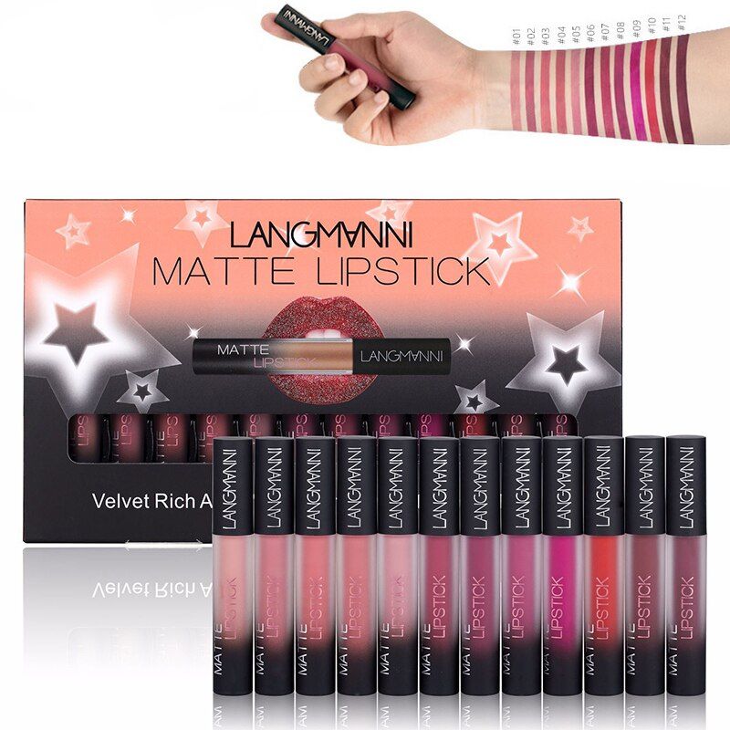 12Pcs Waterproof Matte Lipstick Set-DriHer