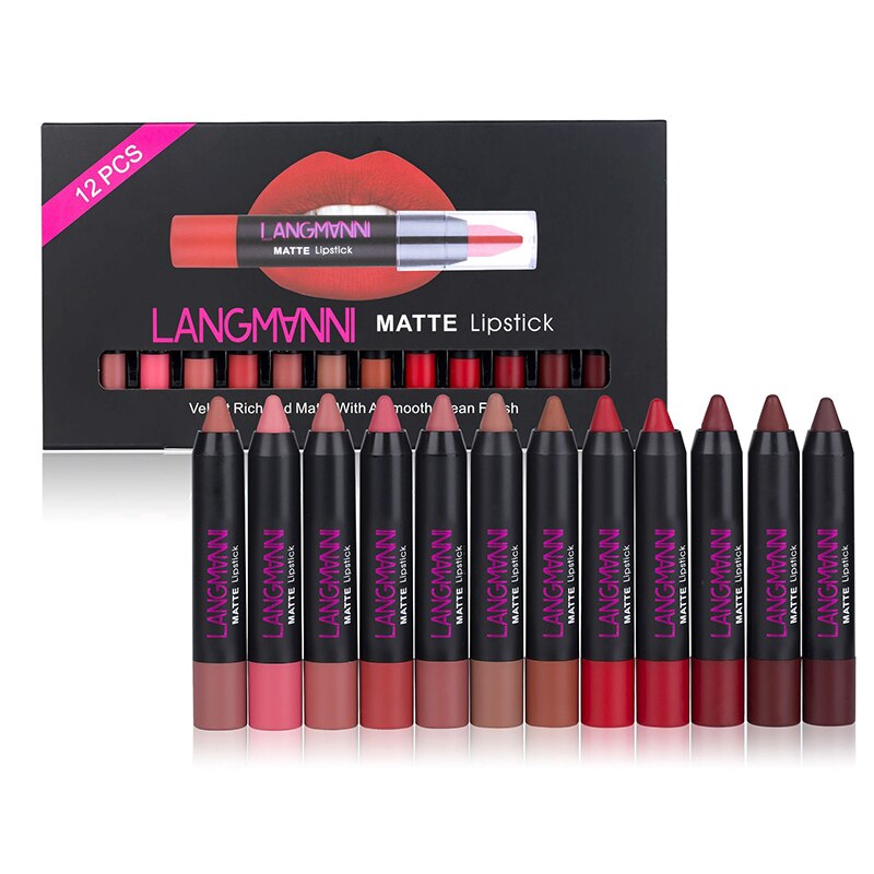 12Pcs Waterproof Matte Lipstick Set-DriHer