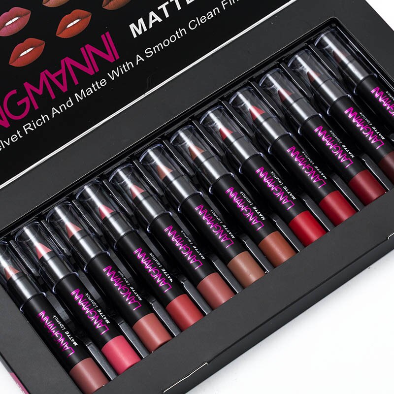 12Pcs Waterproof Matte Lipstick Set-DriHer