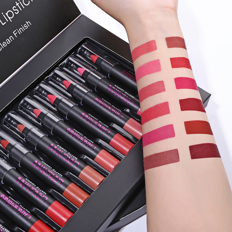 12Pcs Waterproof Matte Lipstick Set-DriHer