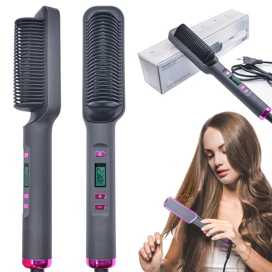 Fast-heating 3 in 1 Hair Straightener Brush-DriHer