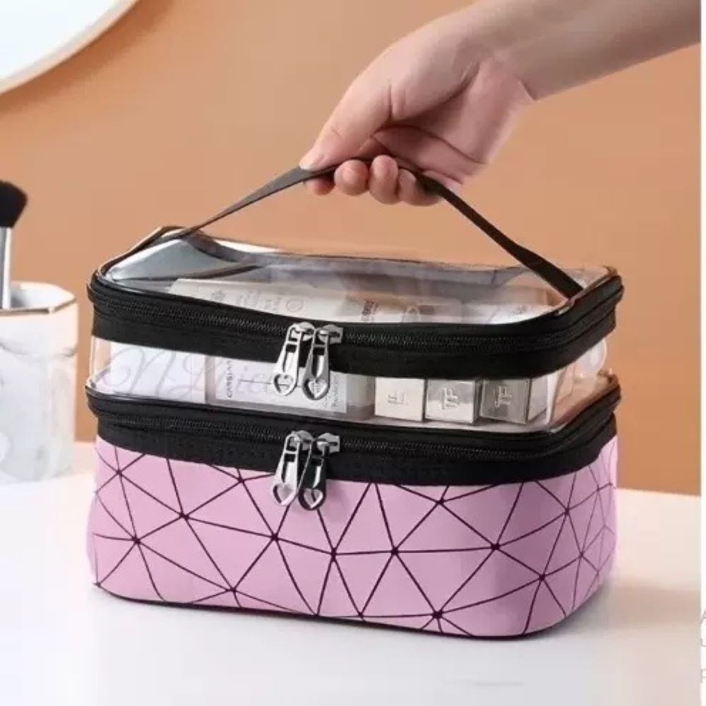 Makeup Double Layer Bag - Travel Cosmetic Case - Toiletry Organizer-DriHer