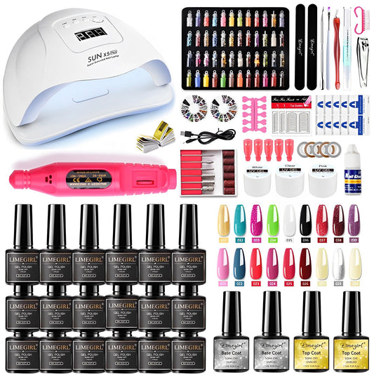 Professional Poly Gel Nail Set Manicure Pedicure Kit-DriHer