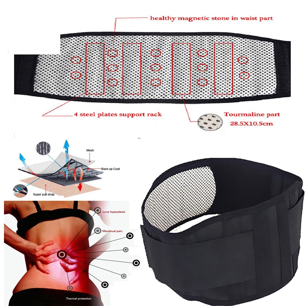 Tourmaline Self Heating Magnetic Therapy Back Waist Support Belt-DriHer