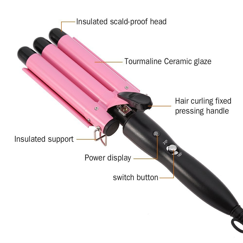 Waver Hair Tool Triple Barrel Hair Curler-DriHer