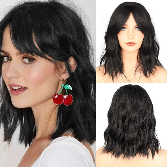 Wavy Shoulder Length Wigs for Women with Fringe-DriHer