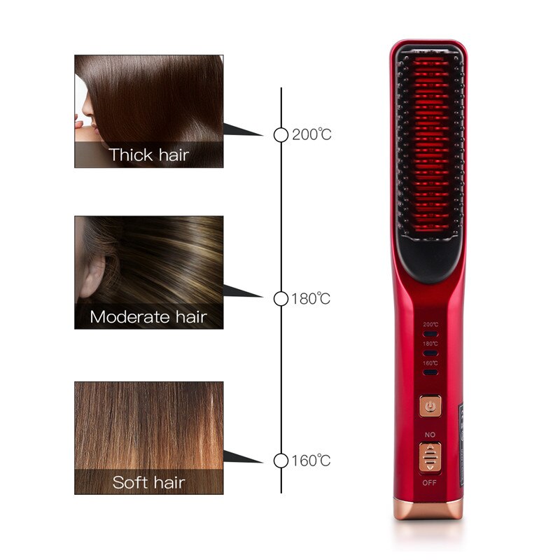 Wireless Hair Straightener Comb with 3 Temperatures-DriHer