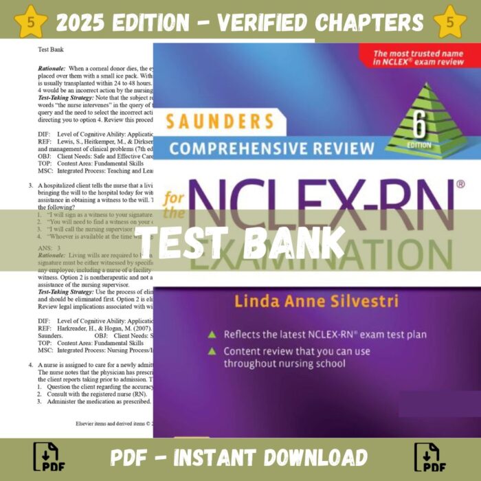 Test bank - Saunders Comprehensive Review for the NCLEX-PN Examination 6th Edition (Silvestri, 20