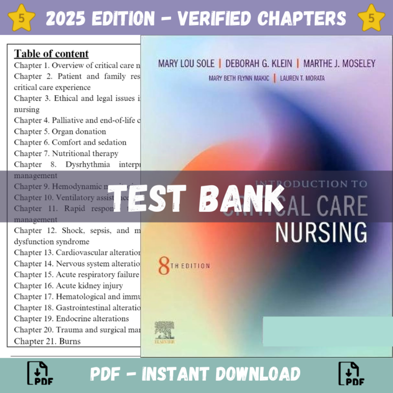 Introduction to Critical Care Nursing, 8th Edition (Mary Lou Sole, 2020)