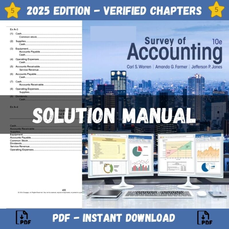 Solution Manual - Survey of Accounting 10th Edition (Warren, 2024)