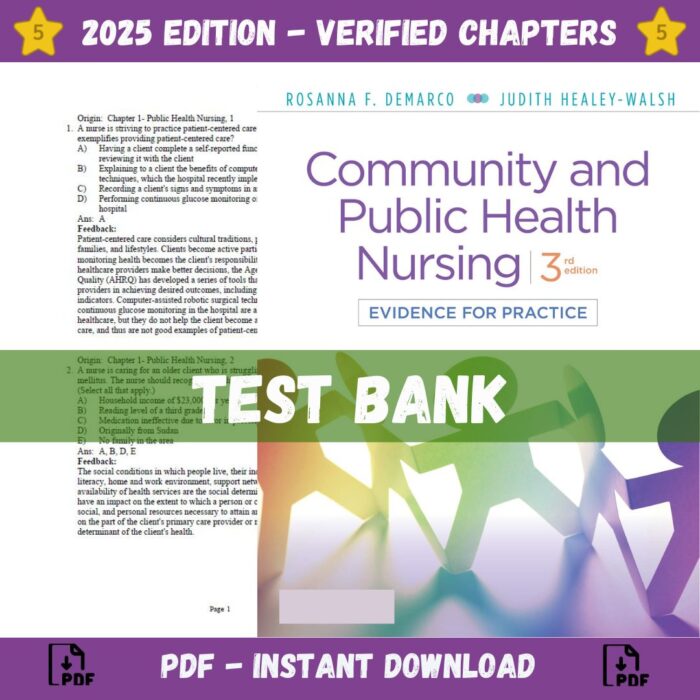 Test Bank - Community & Public Health Nursing Evidence for Practice, 3rd Edition (Rosanna Demarco, 2019)