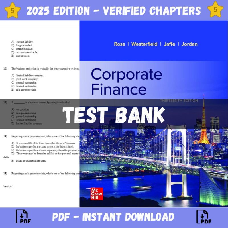 Test bank - Corporate Finance 13th Edition(Stephen Ross, 2021)