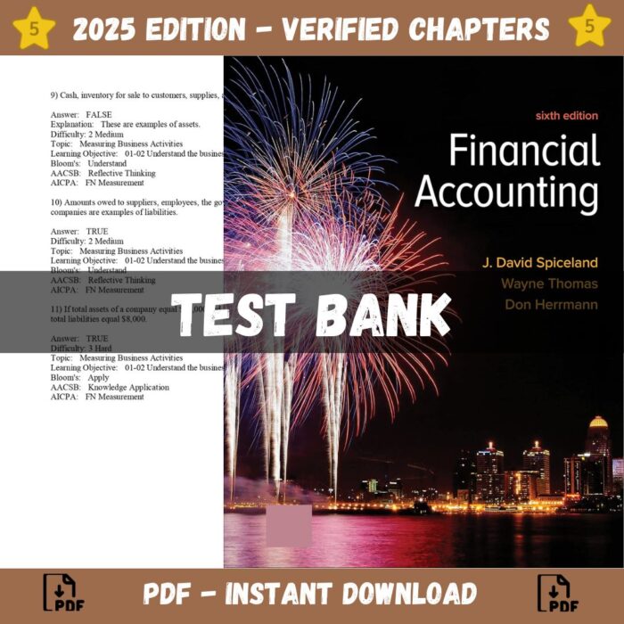 Test bank - Financial Accounting 6th Edition (David Spiceland, 2022)