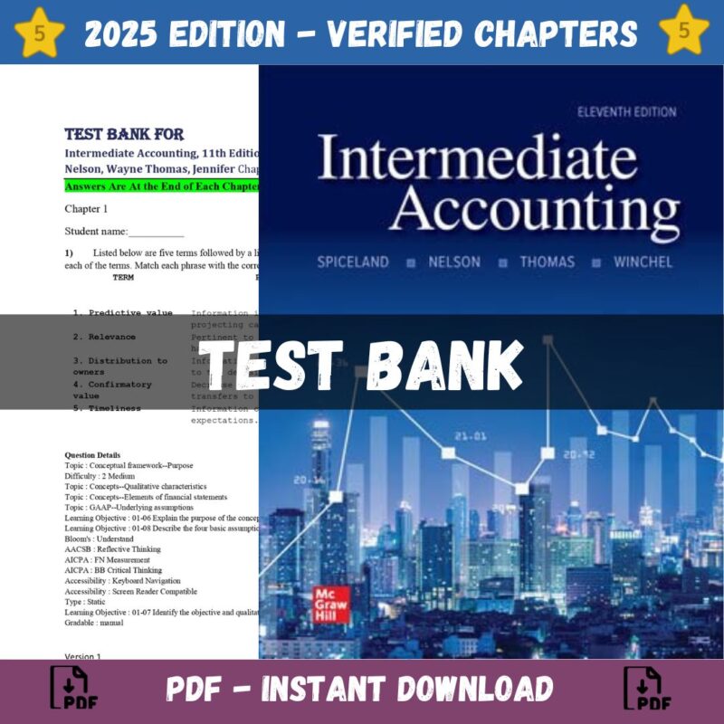 Test bank - Intermediate Accounting, 11th Edition (David Spiceland, 2022)