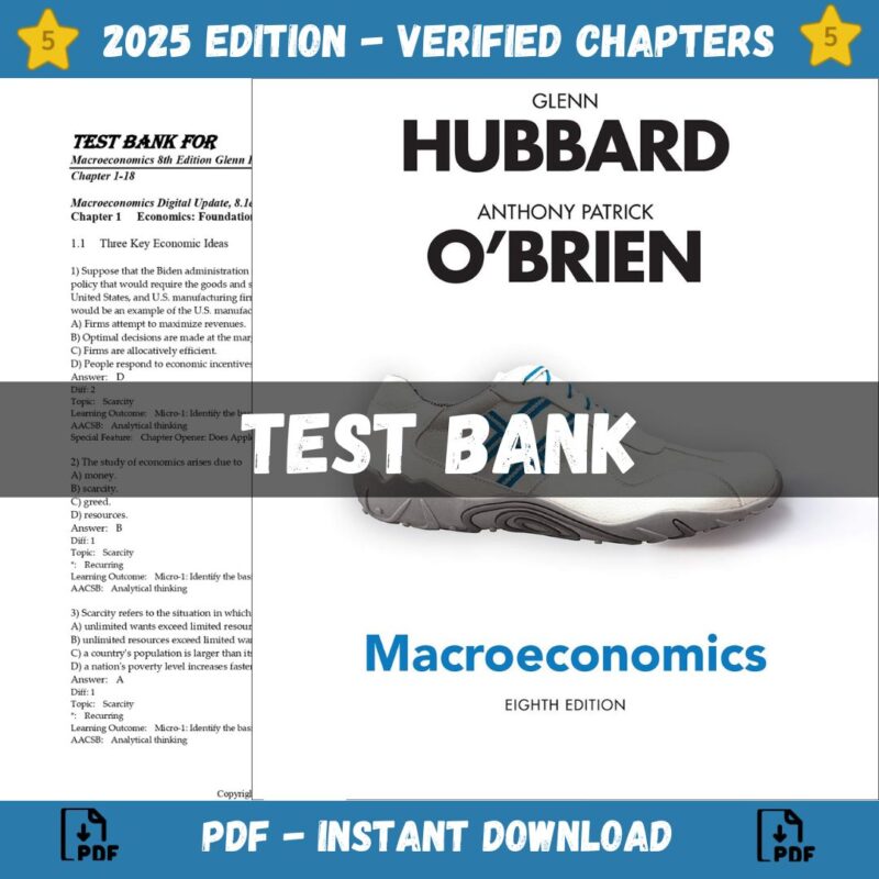 Test bank - Macroeconomics 8th Edition (Glenn Hubbard, 2021)