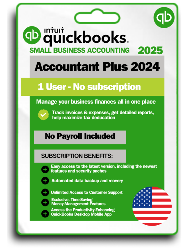 QuickBooks Desktop Accountant Plus 2024 1 User