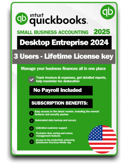 QuickBooks Desktop Enterprise 2024 3 Users Lifetime License key New