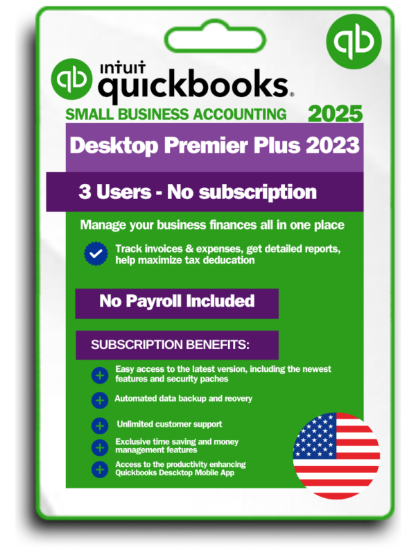 QuickBooks Desktop Premier Plus 2023 3 Users