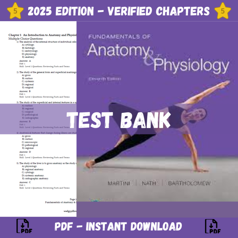 est Bank - Fundamentals of Anatomy and Physiology 11th Edition (Nath Bartholomew Martini)