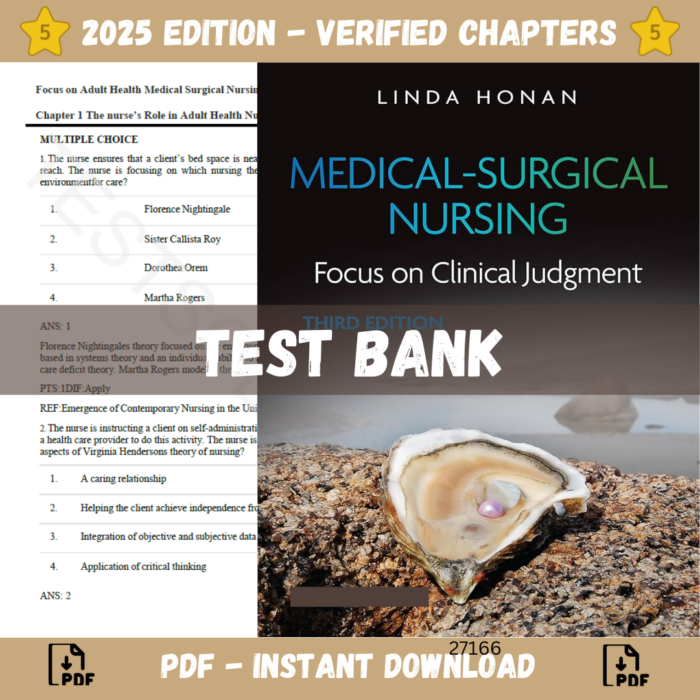 test Bank - Medical-Surgical Nursing Focus on Clinical Judgment, 3rd Edition (Linda, 2024)