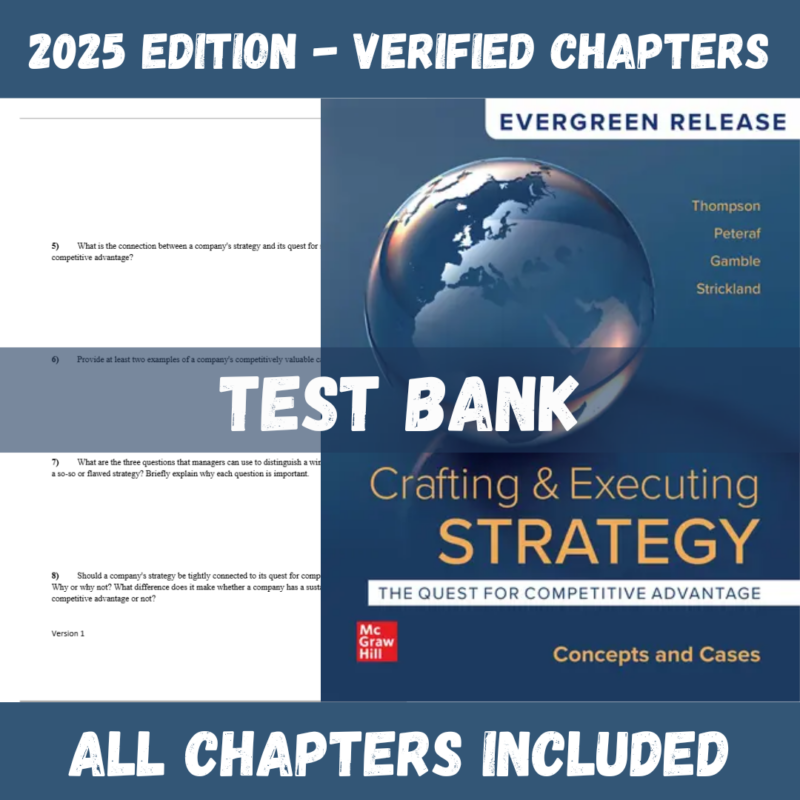 Crafting & Executing Strategy The Quest for Competitive Advantage Concepts and Cases, 23rd Edition