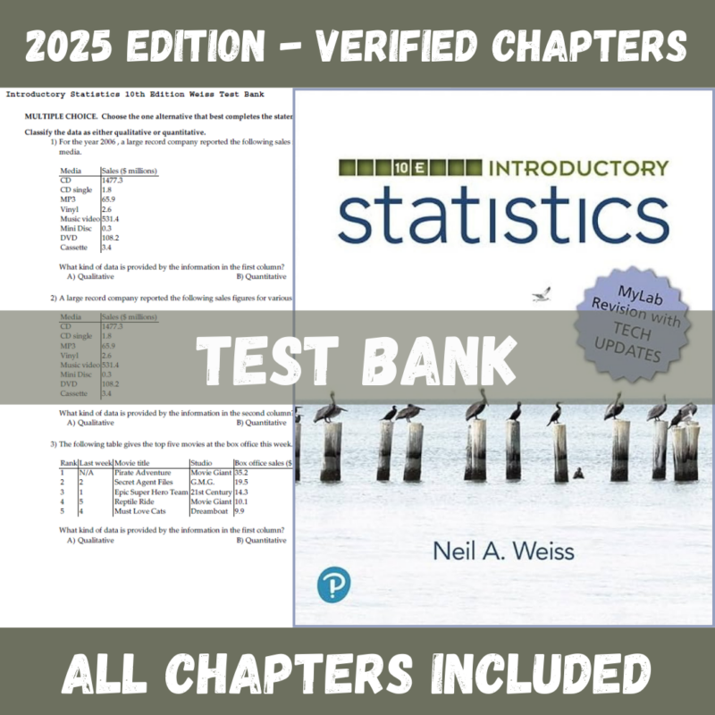 Introductory Statistics MyLab Revision, 10th Edition (Neil A. Weiss, 2020)