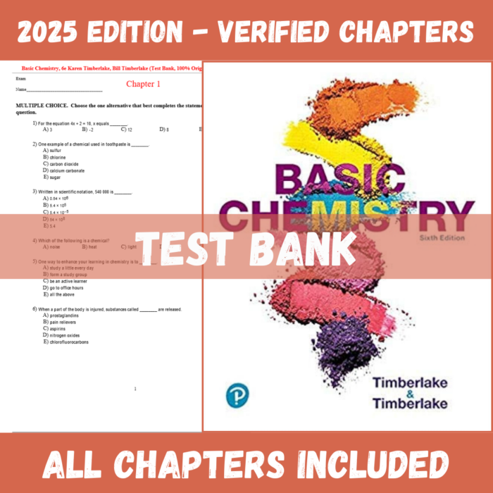 Test Bank - Basic Chemistry, 6th Edition (Karen C. Timberlake & William Timberlake, 2019)