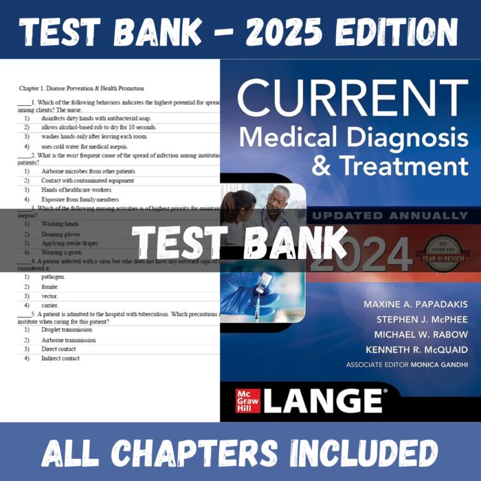 Test Bank - Current Medical Diagnosis And Treatment 2024, 63rd Edition