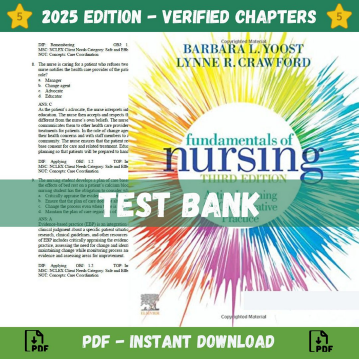 Test Bank - Fundamentals of Nursing Active Learning for Collaborative Practice, 3rd Edition