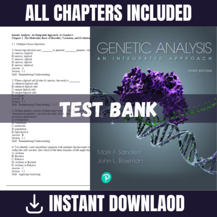 Genetic Analysis-An Integrated Approach, 3rd Edition