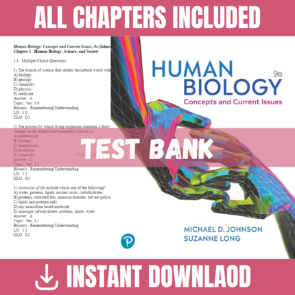 Human Biology Concepts and Current Issues, 9th Edition