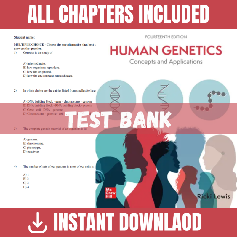 Human Genetics Concepts and Applications, 14th Edition