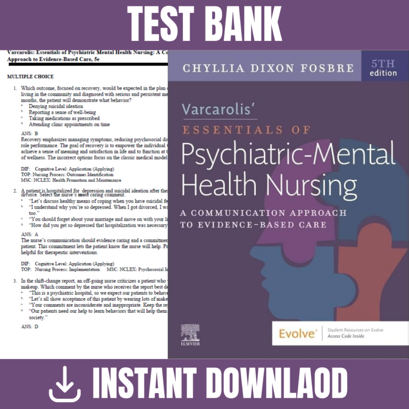 Varcarolis’ Essentials of Psychiatric Mental Health Nursing, 5th Edition